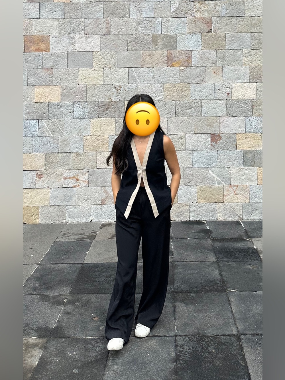 Princess Polly archer wide leg pants in black